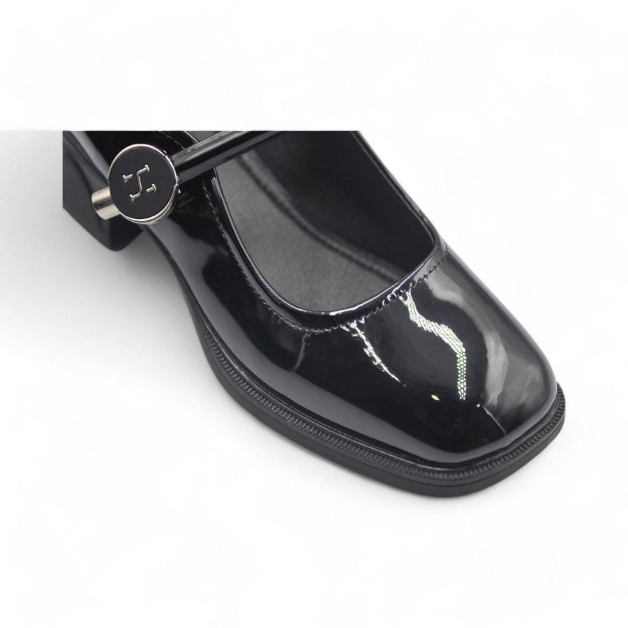 Giày Búp Bê Nữ TGG 5515 Da Bóng Màu Đen Size 37