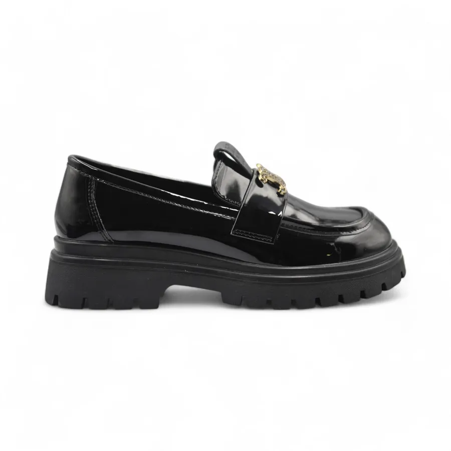 Giày Búp Bê Nữ TGG 6032-2 Da Bóng Màu Đen Size 35