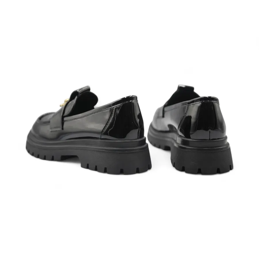 Giày Búp Bê Nữ TGG 6032-2 Da Bóng Màu Đen Size 35