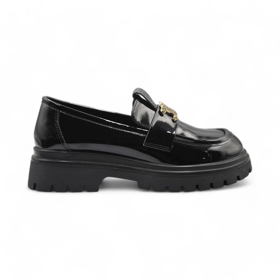 Giày Búp Bê Nữ TGG 6032-2 Da Bóng Màu Đen Size 39
