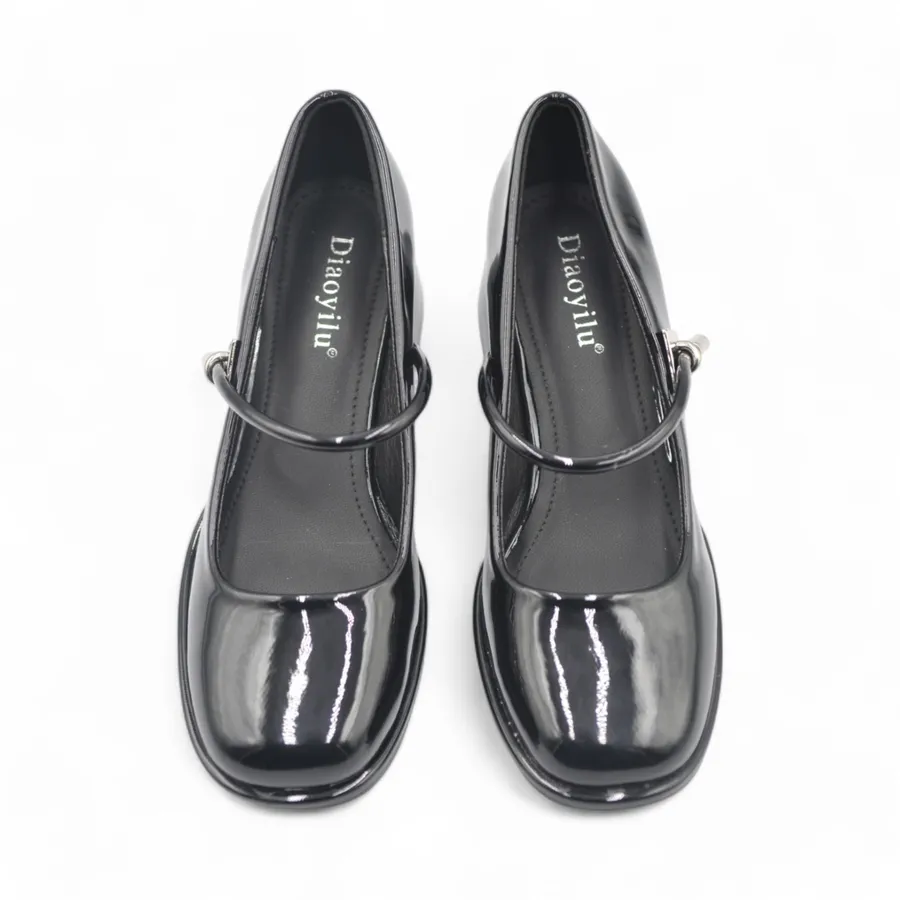 Giày Búp Bê Nữ TGG 666-A79 Màu Đen Da Bóng Size 36
