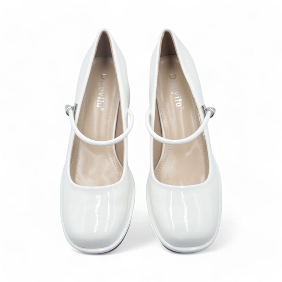 Giày Búp Bê Nữ TGG 666-A79 Màu Trắng Da Bóng Size 35