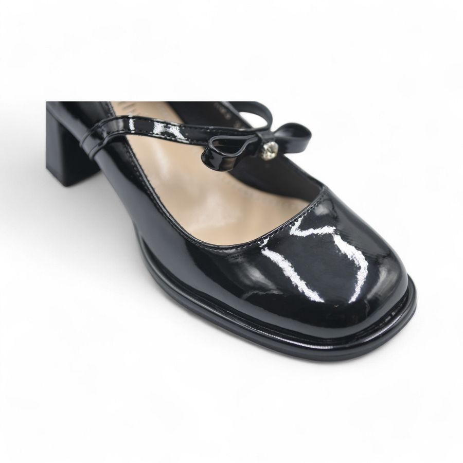 Giày Búp Bê Nữ TGG 666-A83 Da Bóng Màu Đen Size 37