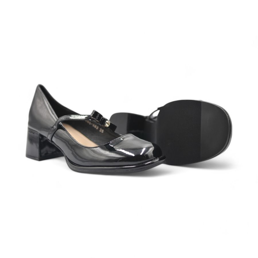 Giày Búp Bê Nữ TGG 666-A83 Da Bóng Màu Đen Size 37