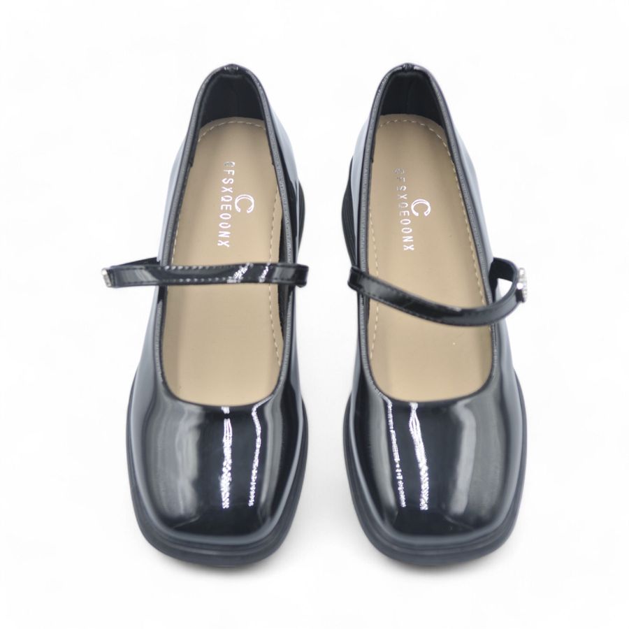 Giày Búp Bê Nữ TGG 889-13 Da Bóng Màu Đen Size 36