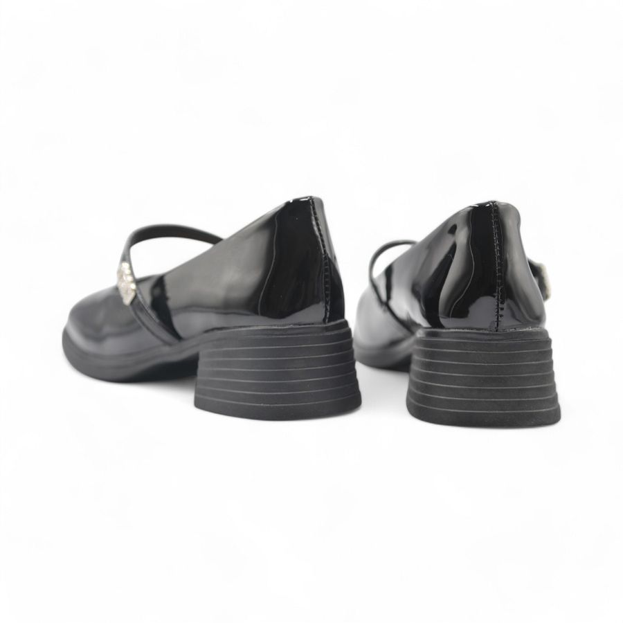 Giày Búp Bê Nữ TGG 889-13 Da Bóng Màu Đen Size 36