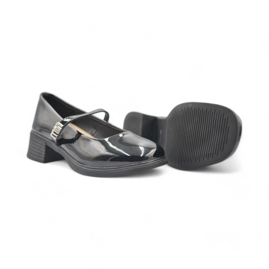 Giày Búp Bê Nữ TGG 889-13 Da Bóng Màu Đen Size 36