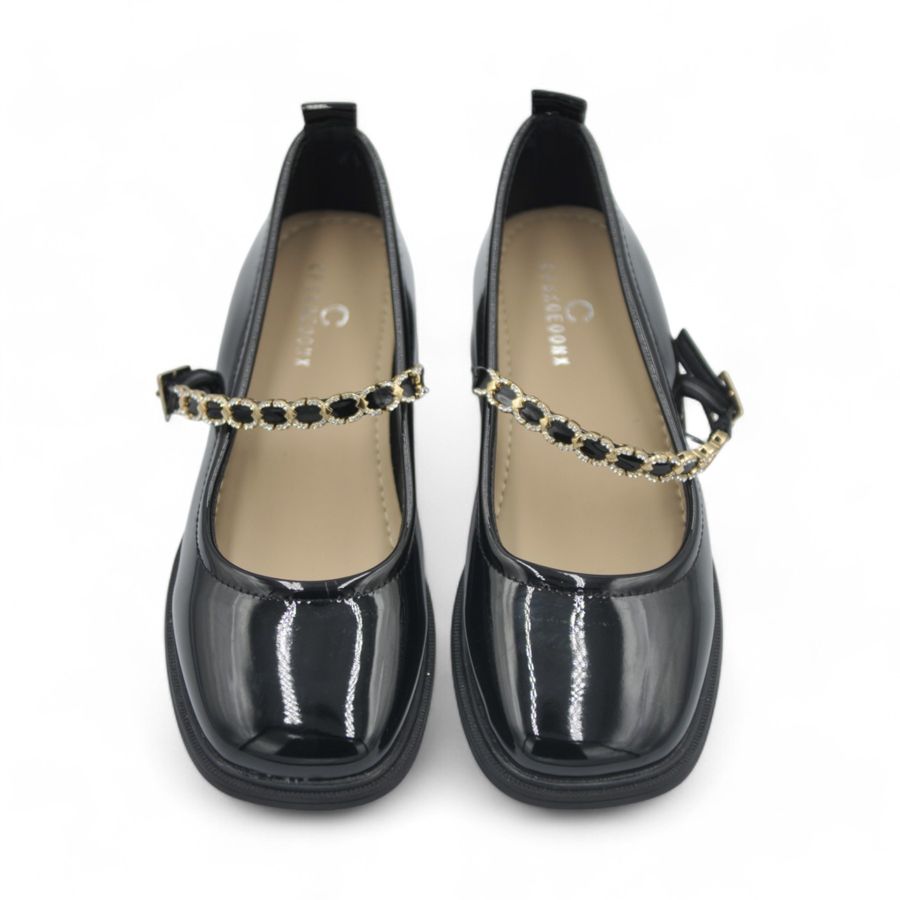 Giày Búp Bê Nữ TGG 998-16 Da Bóng Màu Đen Size 36
