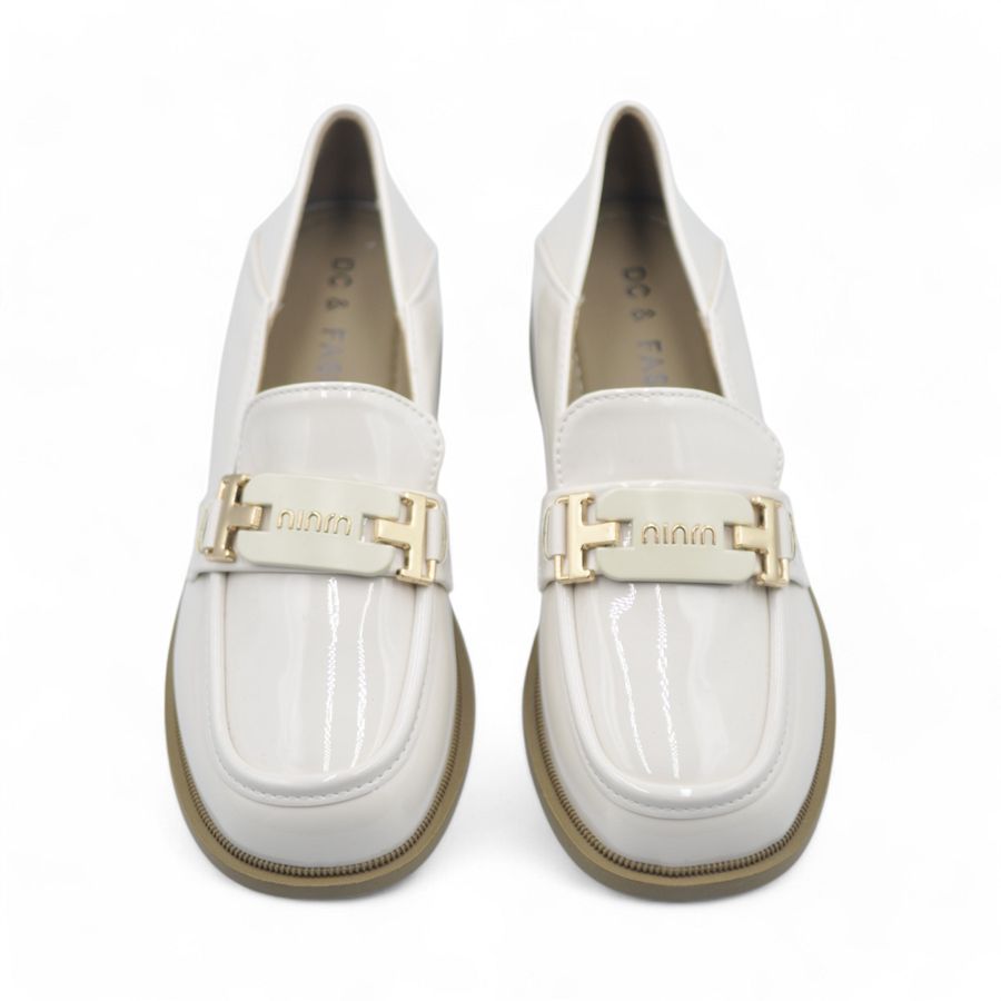 Giày Búp Bê Nữ TGG A2805 Da Bóng Màu Be Size 36