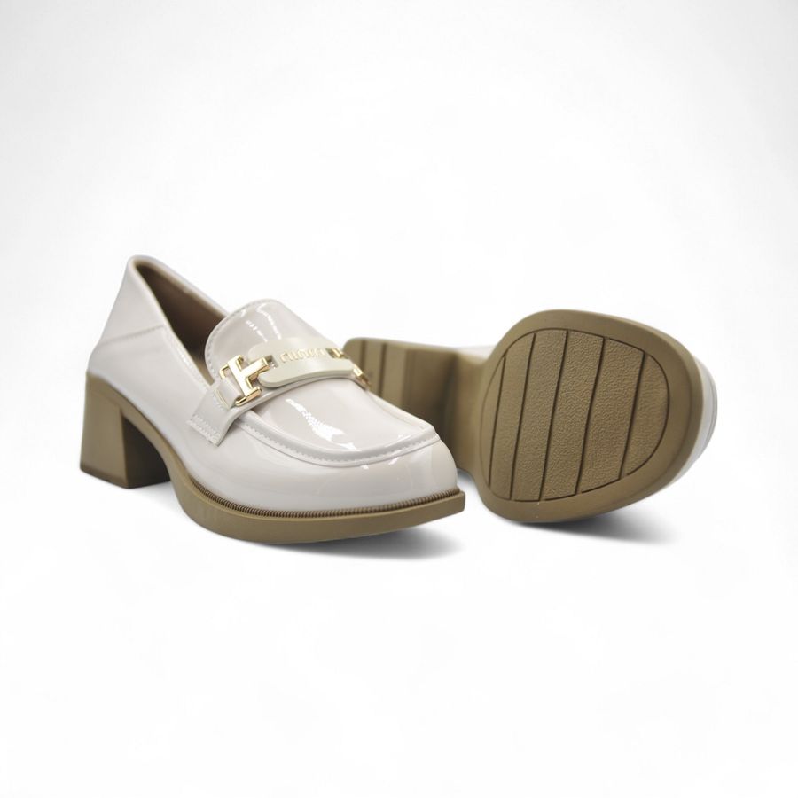 Giày Búp Bê Nữ TGG A2805 Da Bóng Màu Be Size 36