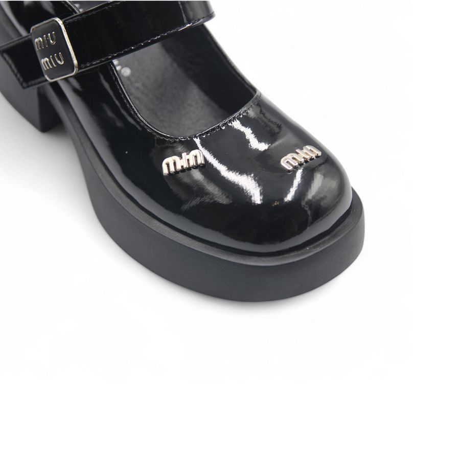 Giày Búp Bê Nữ TGG L006 Da Bóng Màu Đen Size 38