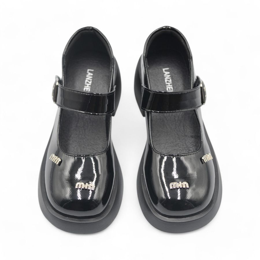 Giày Búp Bê Nữ TGG L006 Da Bóng Màu Đen Size 38