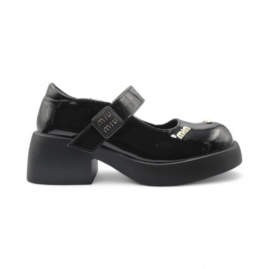 Giày Búp Bê Nữ TGG L006 Da Bóng Màu Đen Size 38