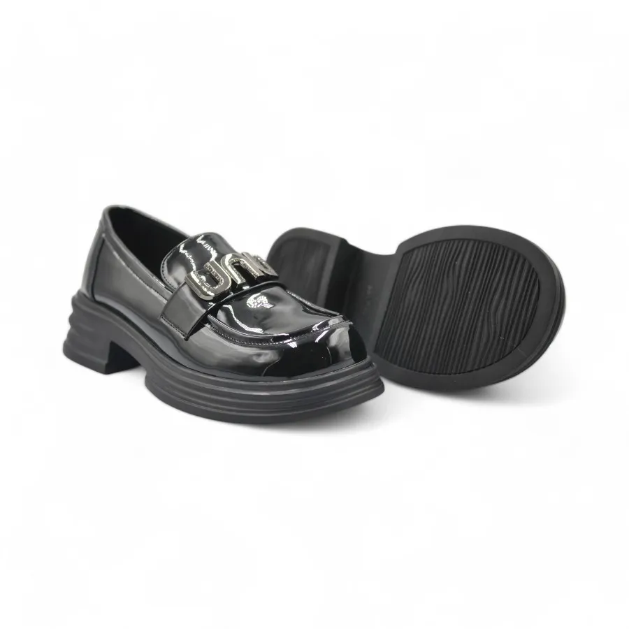 Giày Búp Bê Nữ TGG L8A055-2 Da Bóng Màu Đen Size 35