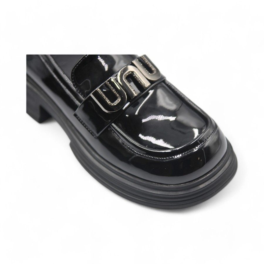 Giày Búp Bê Nữ TGG L8A055-2 Da Bóng Màu Đen Size 35