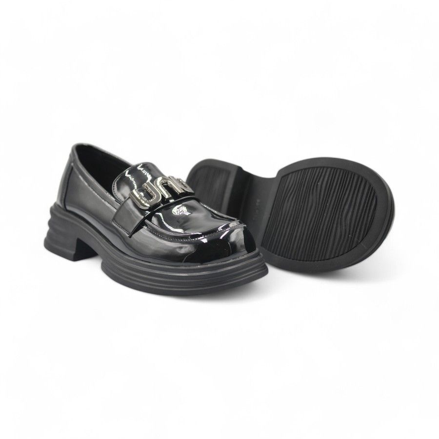 Giày Búp Bê Nữ TGG L8A055-2 Da Bóng Màu Đen Size 37