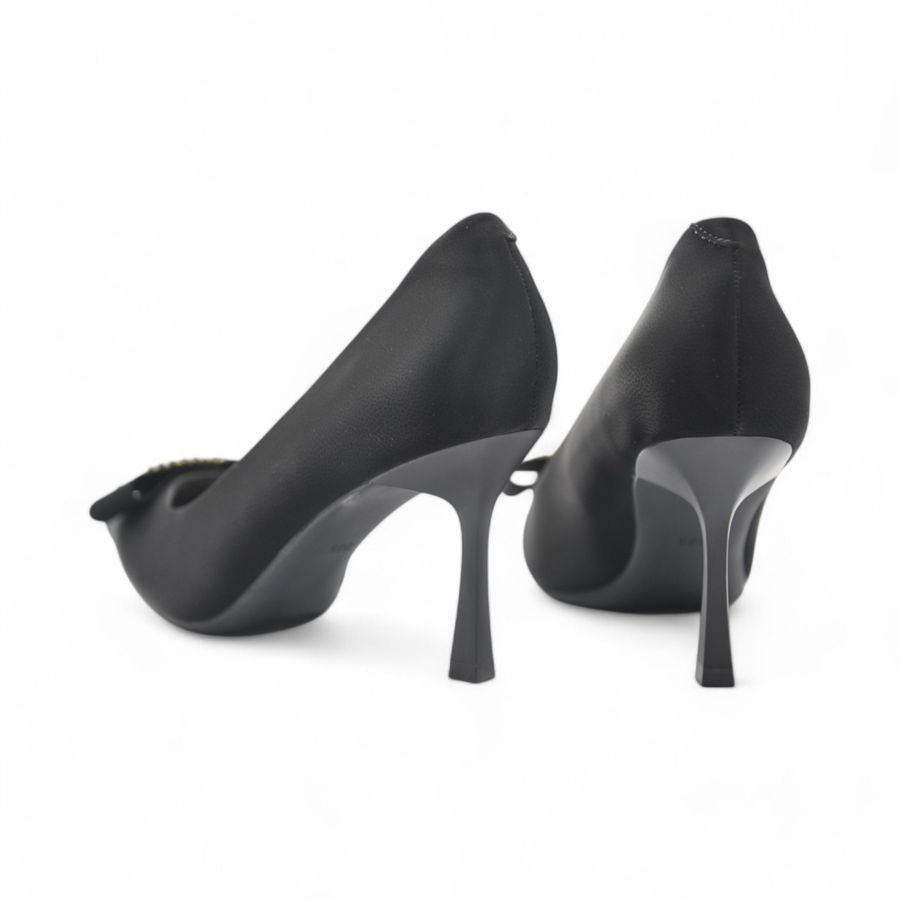 Giày Cao Gót Nữ TGG 528-53 Màu Đen Da Lụa Size 38