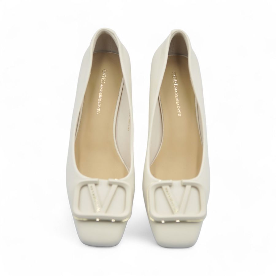 Giày Cao Gót TGG 616-23 Màu Be Da Lì Size 39