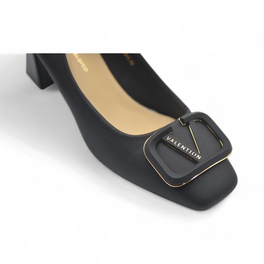 Giày Cao Gót TGG 616-23 Màu Đen Valention Da Lì Size 39