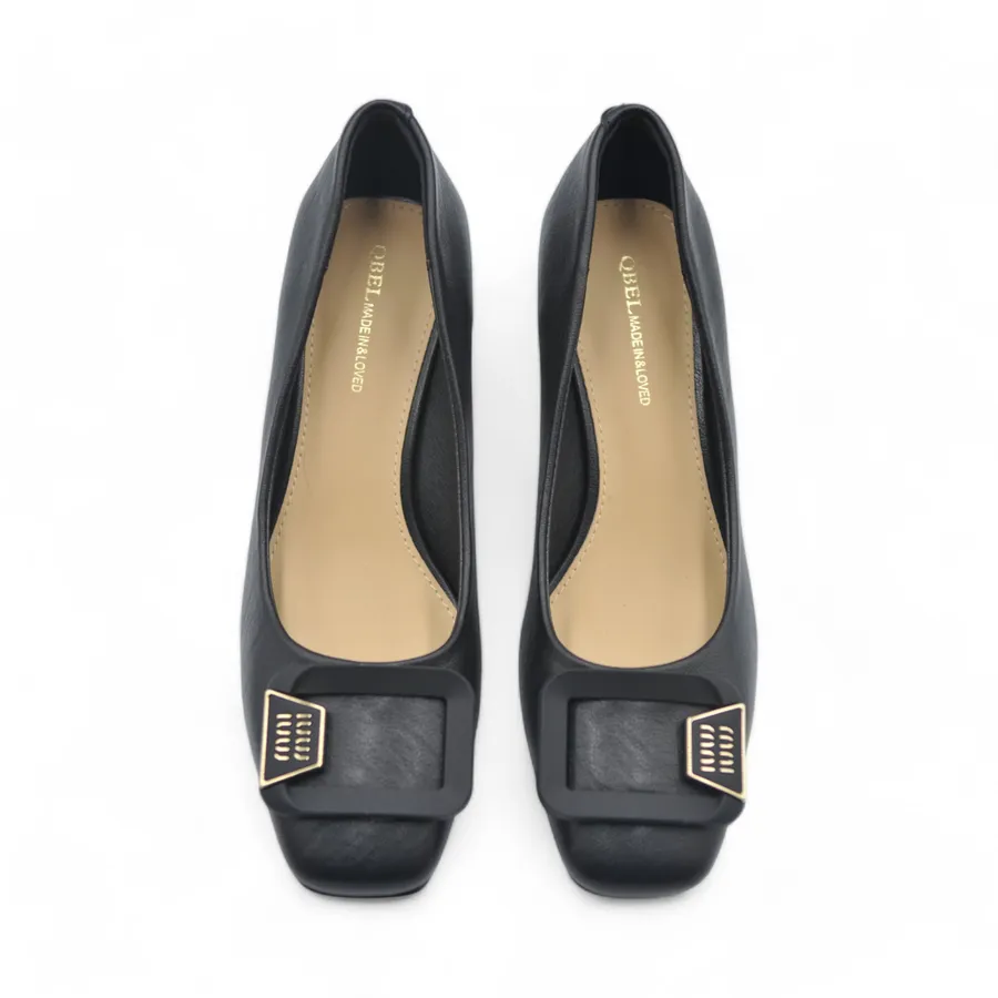 Giày Cao Gót TGG A6333-2 Da Lì Màu Đen Size 36