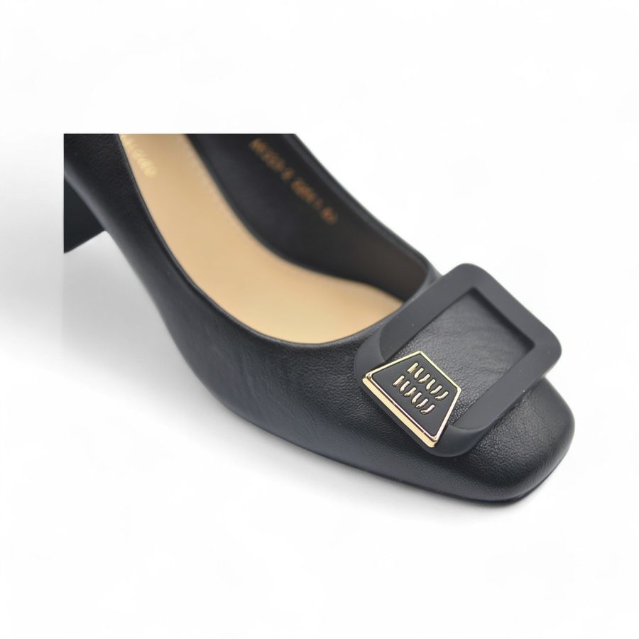 Giày Cao Gót TGG A6333-2 Da Lì Màu Đen Size 37