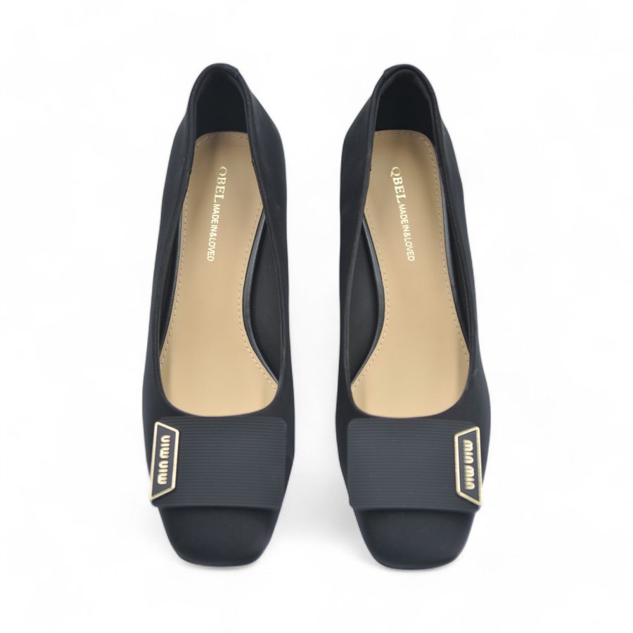 Giày Cao Gót TGG A678-1 Da Lụa Màu Đen Size 39