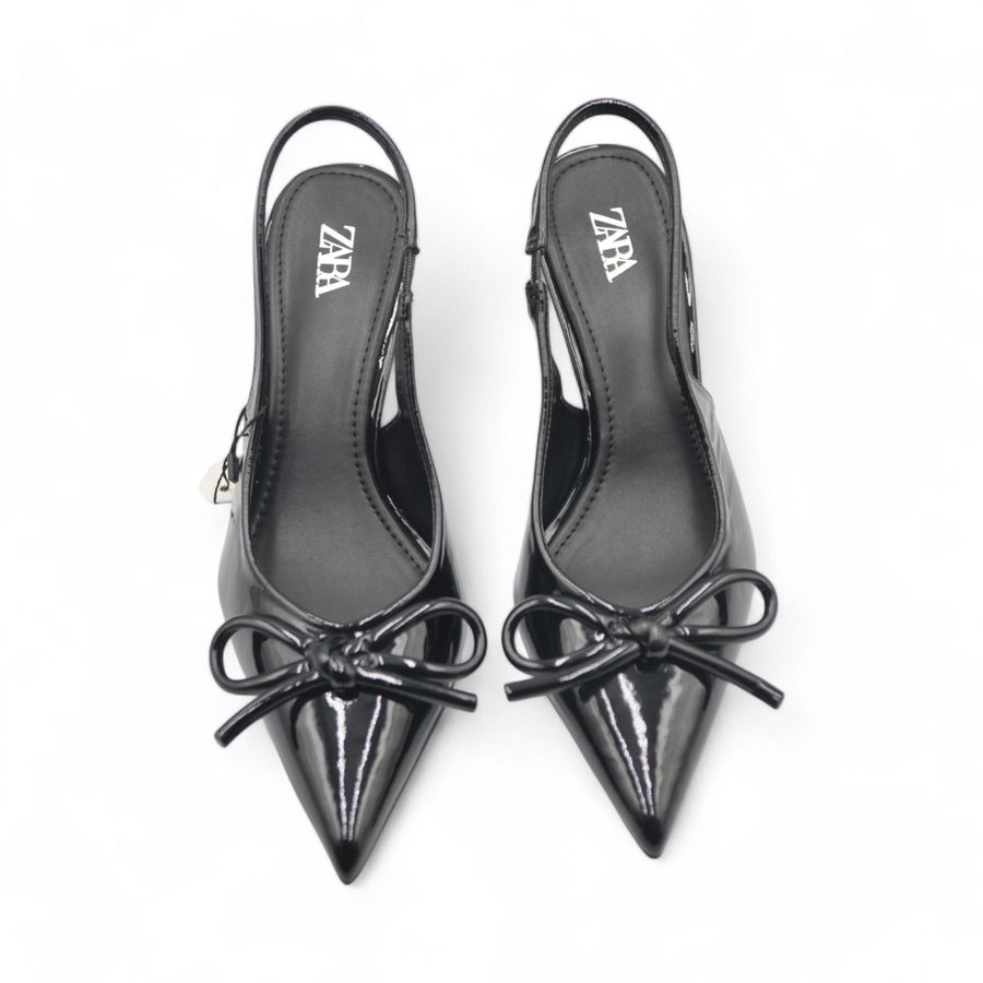 Giày Cao Gót TGG L055-2 Da Bóng Màu Đen Size 37