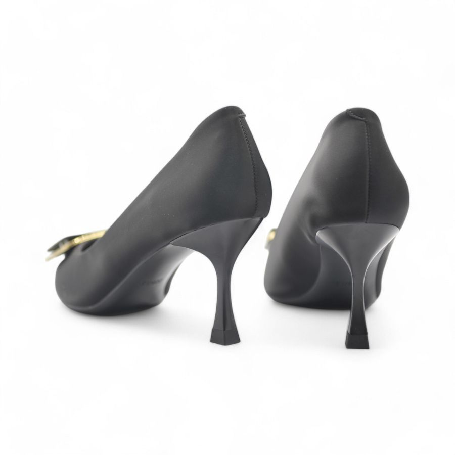 Giày Cao Gót TGG M912-19 Da Lụa Minmin Màu Đen Size 38