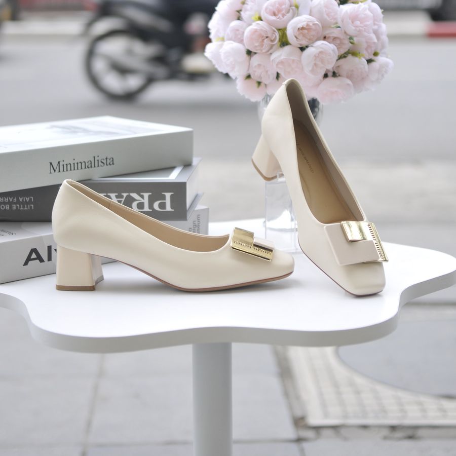 Giày Cao Gót TGG M998-30 Da Lì Màu Be Size 39