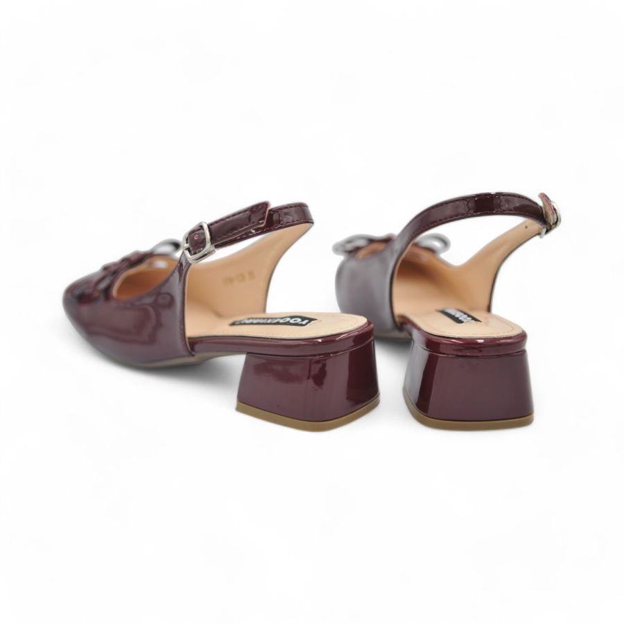 Giày Hở Gót TGG 616-129 Màu Đỏ Da Bóng Size 36