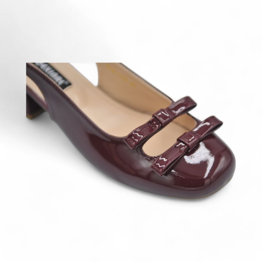 Giày Hở Gót TGG 616-129 Màu Đỏ Da Bóng Size 36