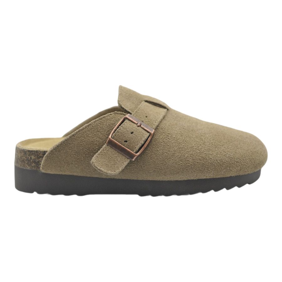 Giày Sục Nữ TGG UN6556-1 Màu Ghi Da Mềm Size 35