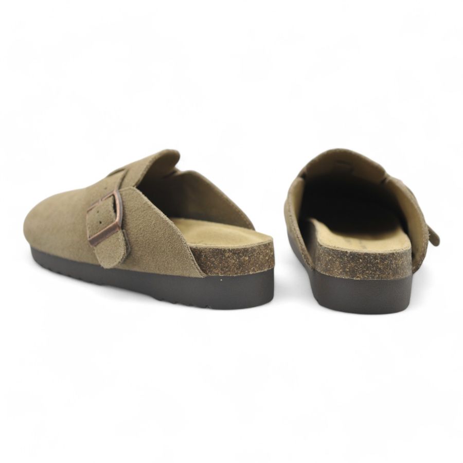 Giày Sục Nữ TGG UN6556-1 Màu Ghi Da Mềm Size 35