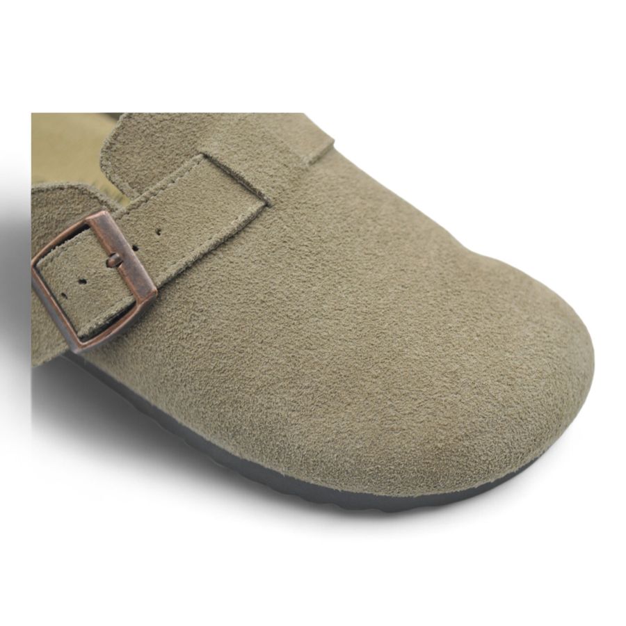 Giày Sục Nữ TGG UN6556-1 Màu Ghi Da Mềm Size 35