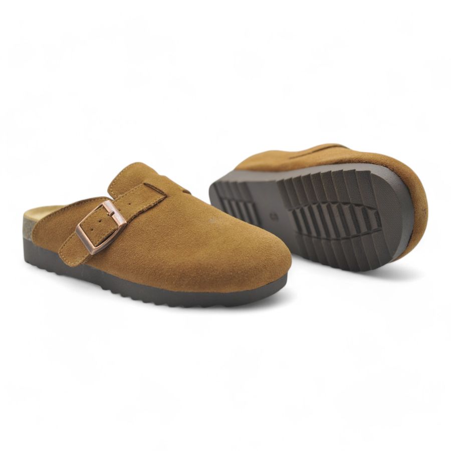 Giày Sục Nữ TGG UN6556-1 Màu Nâu Da Mềm Size 36