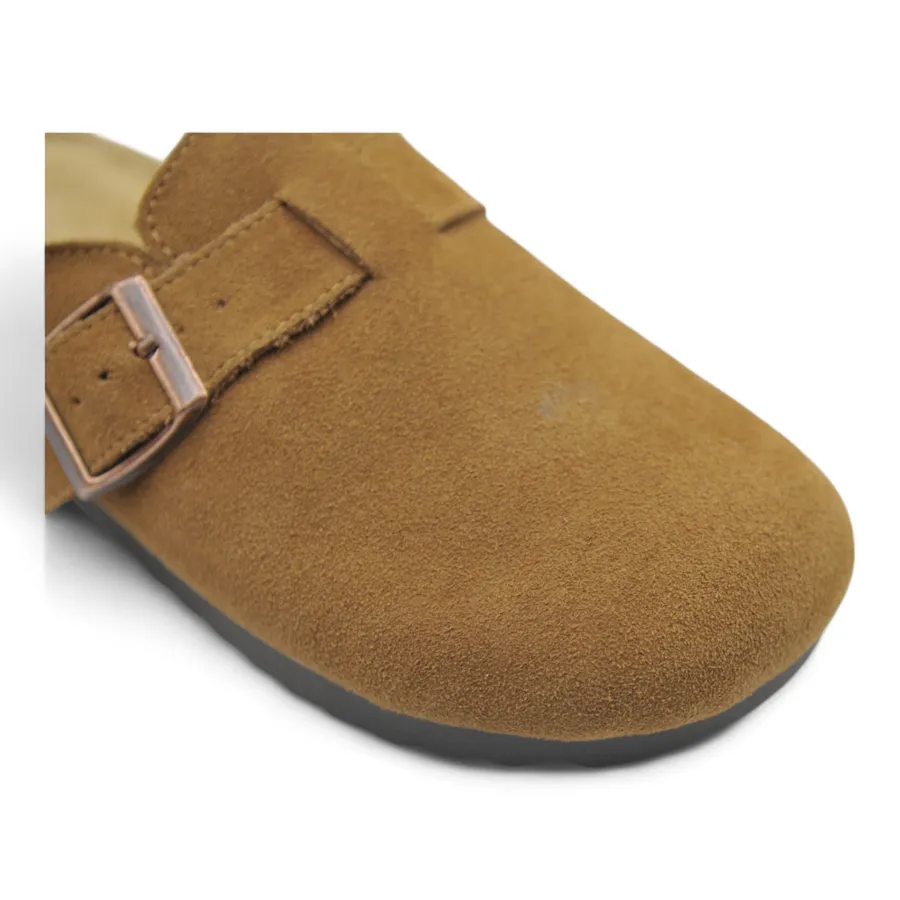 Giày Sục Nữ TGG UN6556-1 Màu Nâu Da Mềm Size 36