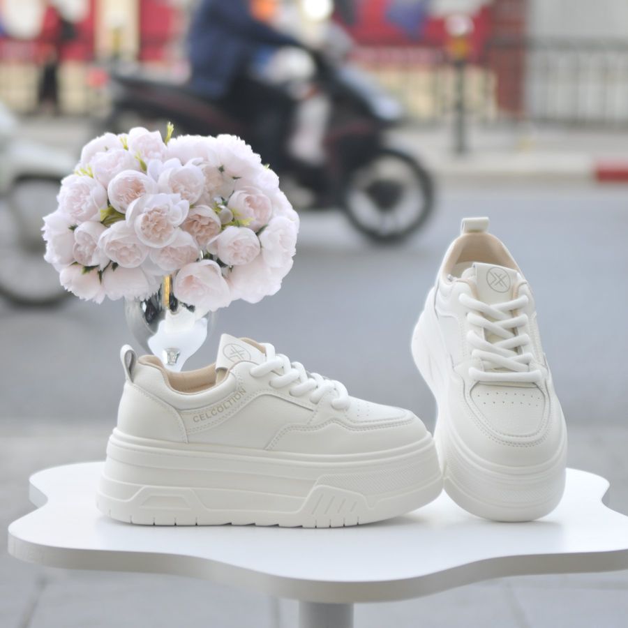 Giày Thể Thao Nữ TGG 815-1 Trắng Phối Nâu Size 38