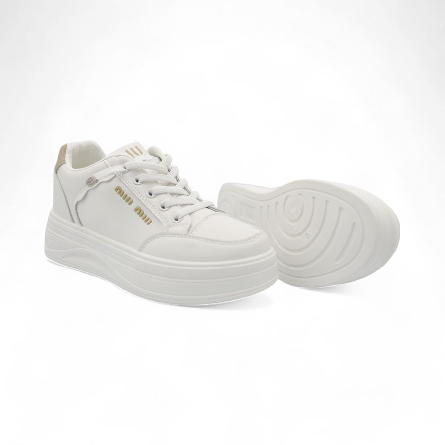 Giày Thể Thao Nữ TGG 8806 Trắng Phối Nâu Size 37