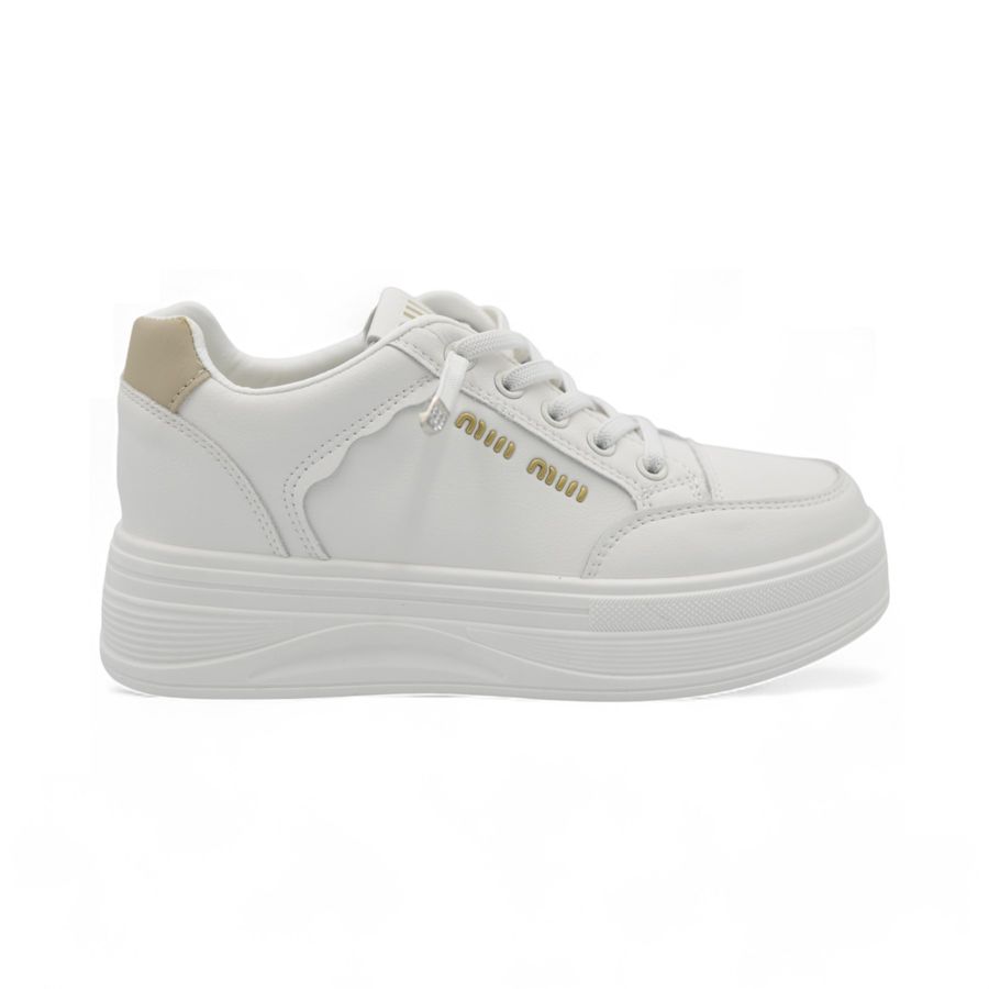 Giày Thể Thao Nữ TGG 8806 Trắng Phối Nâu Size 37