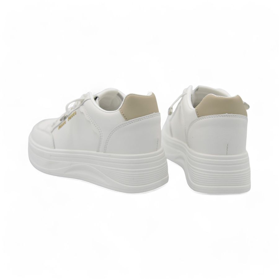 Giày Thể Thao Nữ TGG 8806 Trắng Phối Nâu Size 37
