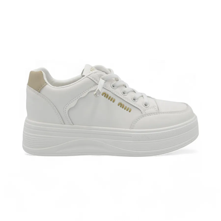 Giày Thể Thao Nữ TGG 8806 Trắng Phối Nâu Size 38