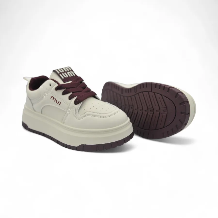 Giày Thể Thao Nữ TGG A302 Màu Trắng Phối Đỏ Size 36