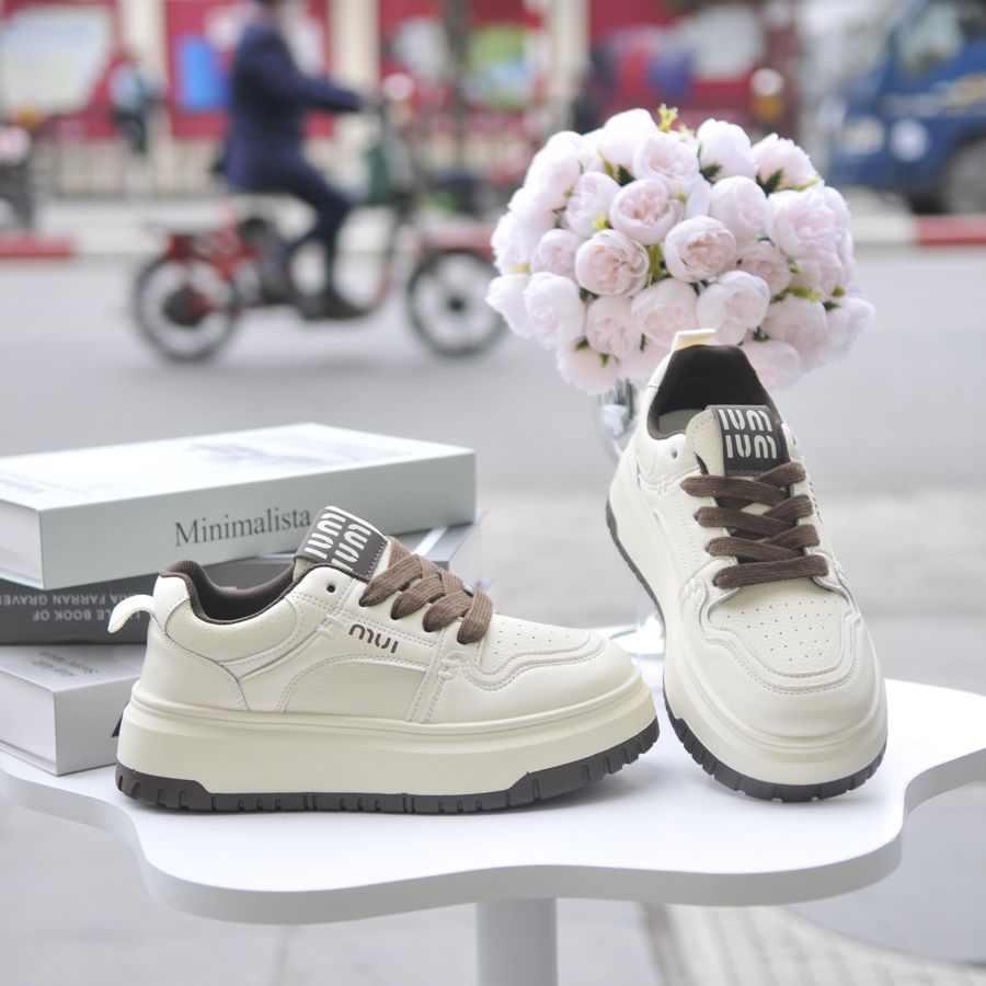 Giày Thể Thao Nữ TGG A302 Màu Trắng Phối Nâu Size 36