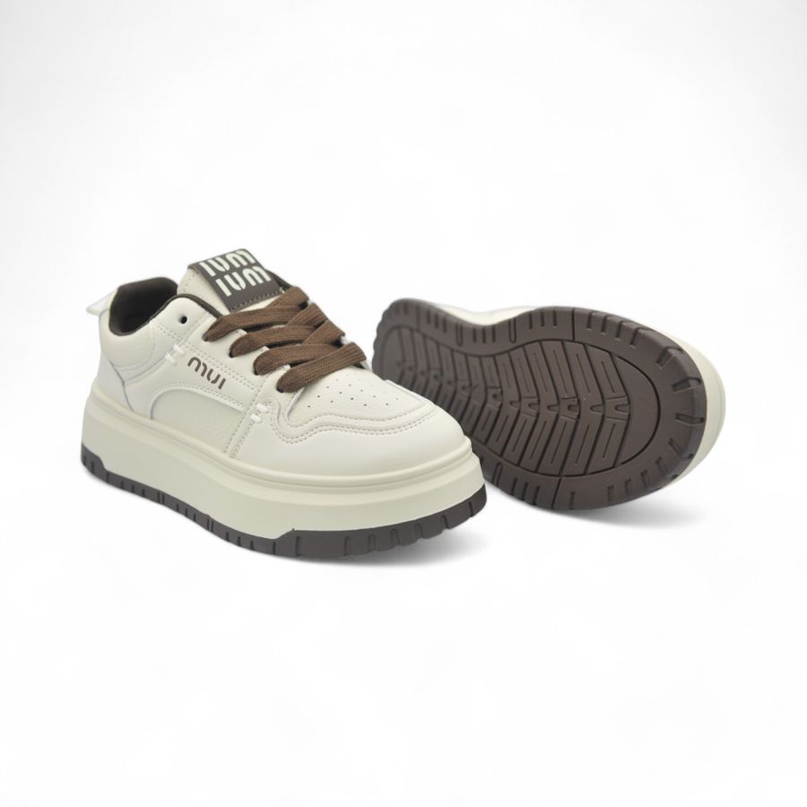 Giày Thể Thao Nữ TGG A302 Màu Trắng Phối Nâu Size 38