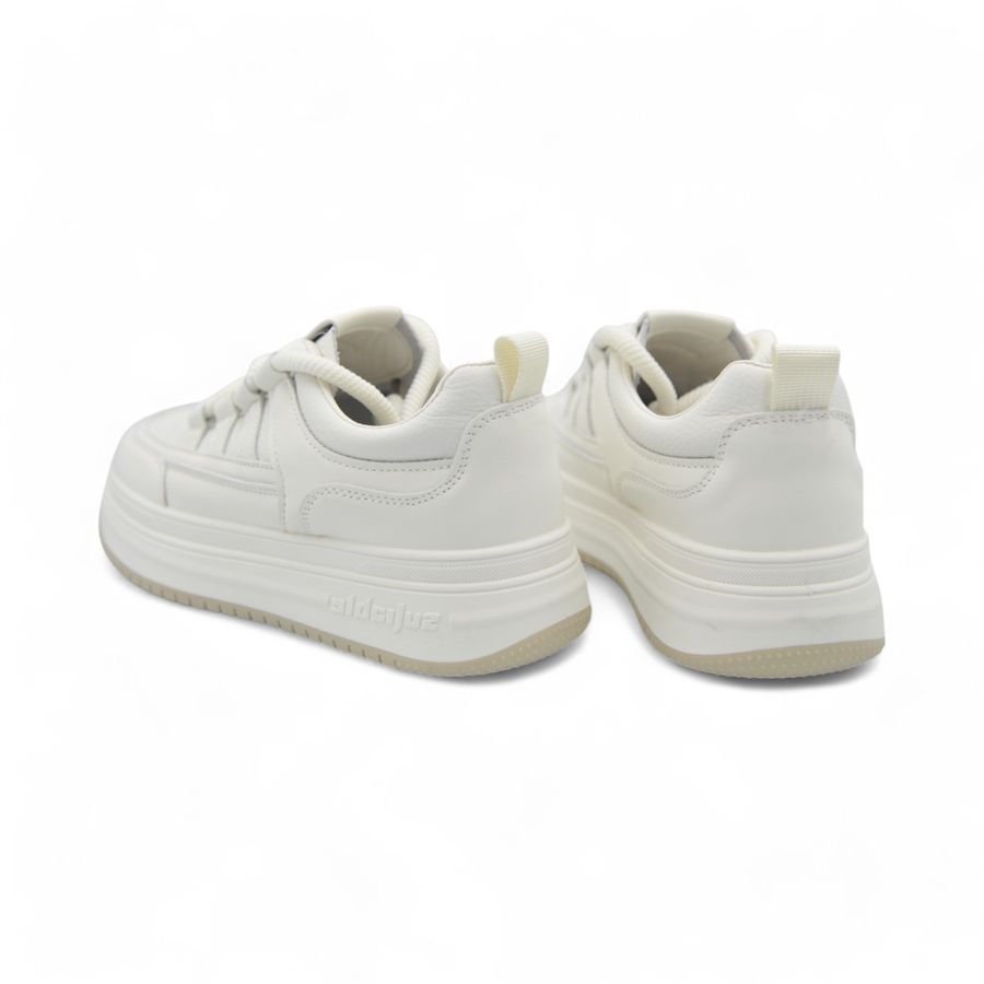 Giày Thể Thao Nữ TGG G701 Màu Trắng Phối Nâu Da Lì Size 40