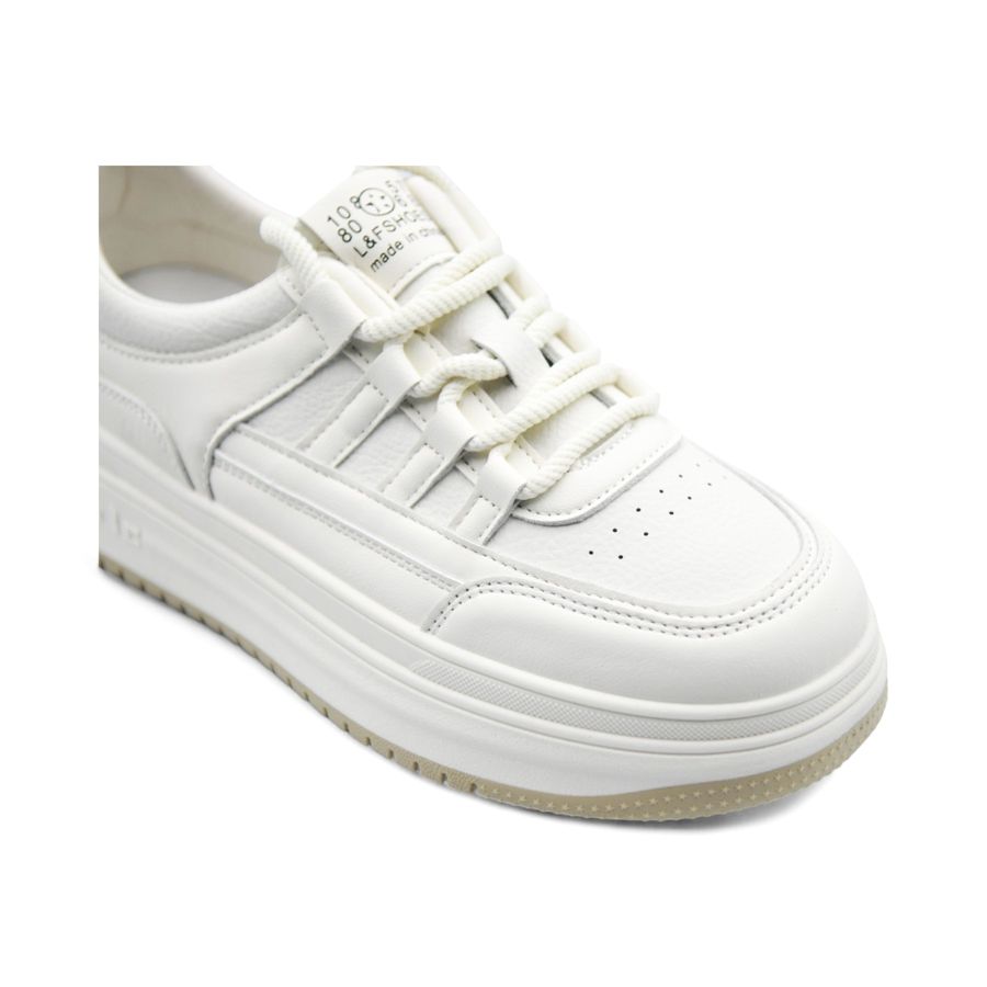 Giày Thể Thao Nữ TGG G701 Màu Trắng Phối Nâu Da Lì Size 40