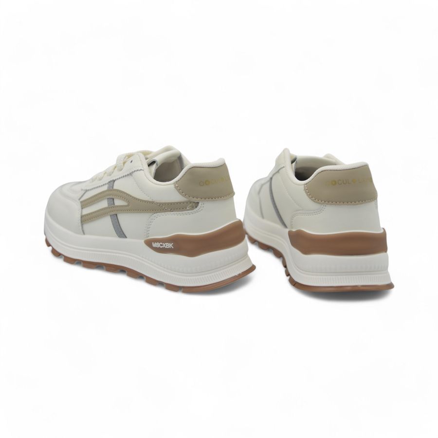 Giày Thể Thao Nữ TGG H2421 Trắng Phối Nâu Size 40