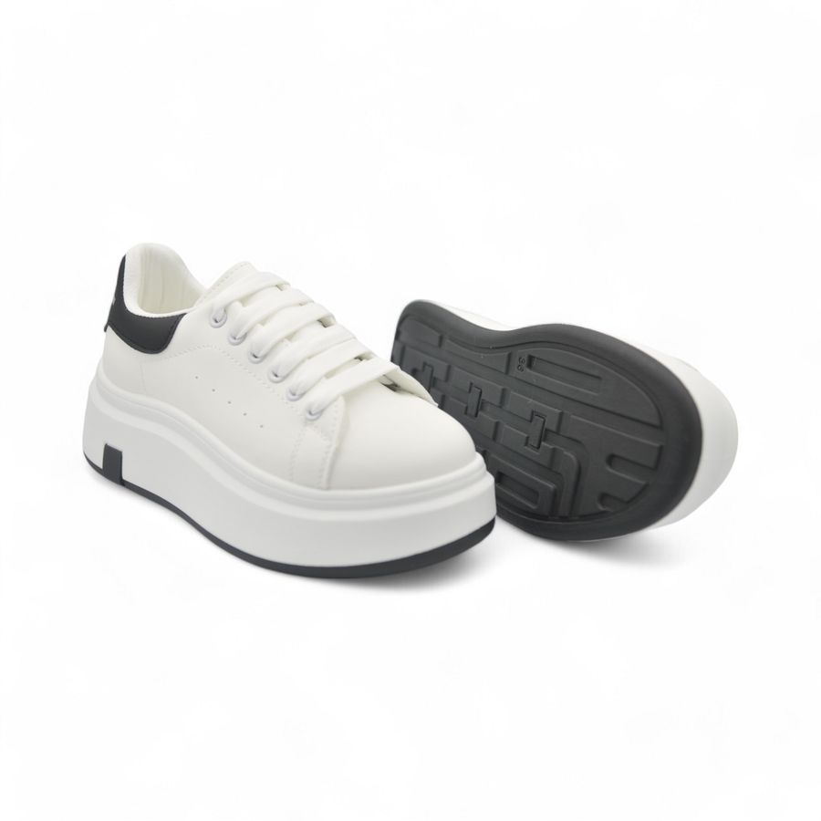 Giày Thể Thao Nữ TGG HB605-1 Trắng Phối Đen MQueen Size 37