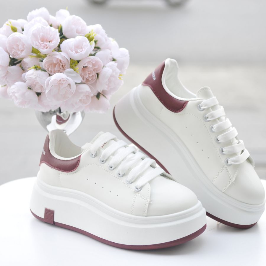 Giày Thể Thao Nữ TGG HB605-1 Trắng Phối Đỏ Size 38