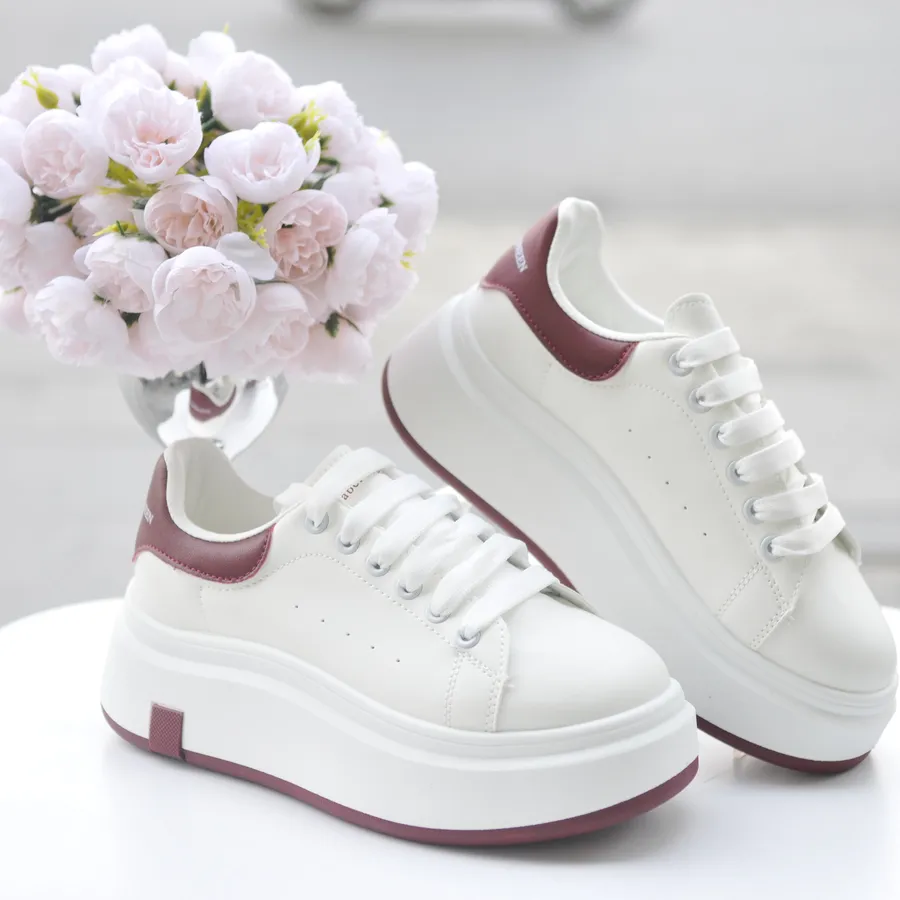 Giày Thể Thao Nữ TGG HB605-1 Trắng Phối Đỏ Size 39